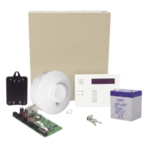 Honeywell Home Resideo vista48/smokev Kit de panel de intrusión de 48 zonas con 2 detectores de humo inalámbricos incluidos, 3 particiones y carga/descarga por Internet