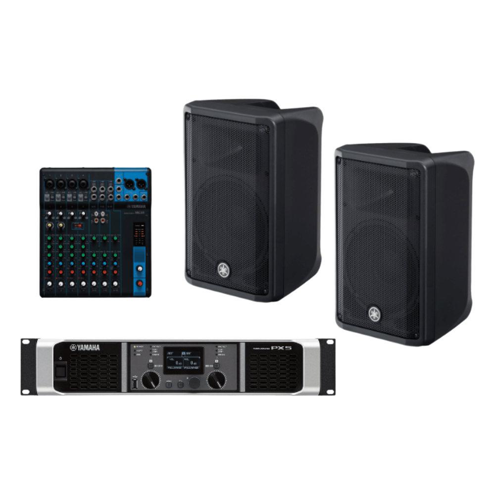 Yamaha cbr10kit/pa Kit Refuerzo Sonoro y Mixer | Incluye 2 Bocinas CBR10 | Amplificador PX5 | Mezclador MG10 | Ideal para PA