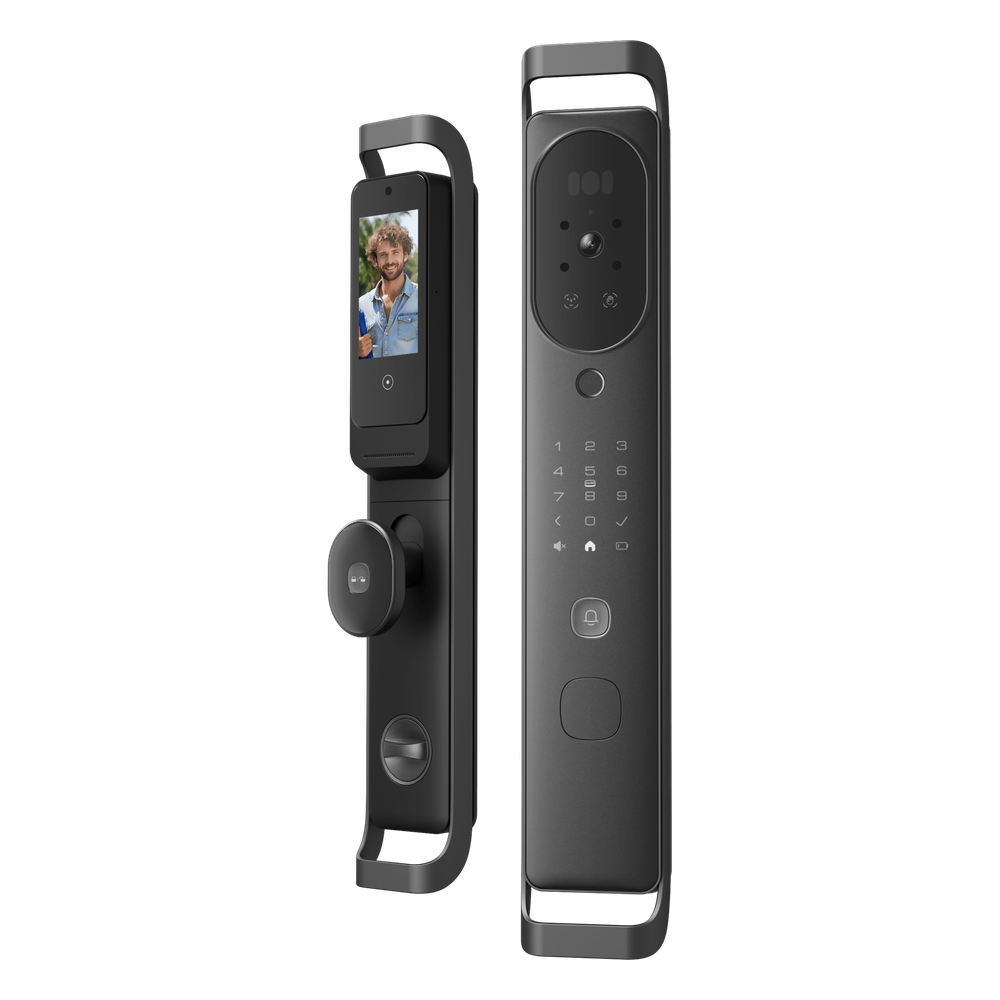 Lndu h10 Cerradura Inteligente Multibiométrica / Reconocimiento Facial + Venas Palma + Huella Digital / Teclado Numérico + Tarjetas IC + NFC / Pantalla HD 4.5 Pulgadas / Batería Doble 4000mAh + 2500mAh / Conexión WiFi 2.4GHz / App Smart