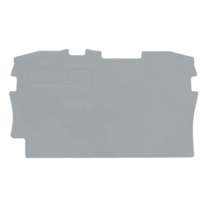 Wago 2002-1291 Placa Final e Intermedia para Aplicaciones Ferroviarias / Espesor 0,8 mm / Material Poliamida PA 66 V0 / Cumple Normativa EN 50155 / Certificaciones CCC e IECEx / Resistente a Vibración y Choque 5g / Compatible con Sistemas CAD/CAE