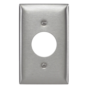 Hubbell hub-ss7 Placa para Receptáculo Sencillo de 15 y 20 A de Entrada Recta y para Receptáculo de 15 A de Media Vuelta/ 1.4 (35.56 mm) / Acero Inoxidable.