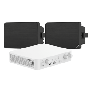 Hikvision ds-qae-kit-0120bg Kit de Audio | 70/100V | 2 Altavoces de pared | Bluetooth | Color Negro | Hik-Connect