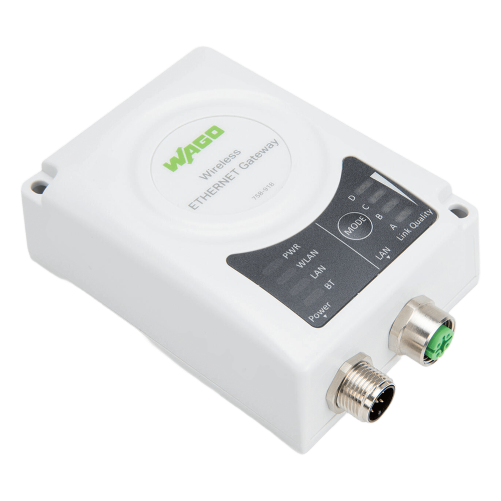 Wago 758-918 Gateway WLAN-ETHERNET Industrial / IP65 / Antena Direccional Interna / Bluetooth y WLAN / Punto de Acceso / Web-Based Management / PROFINET-MODBUS/TCP-EtherNet/IP