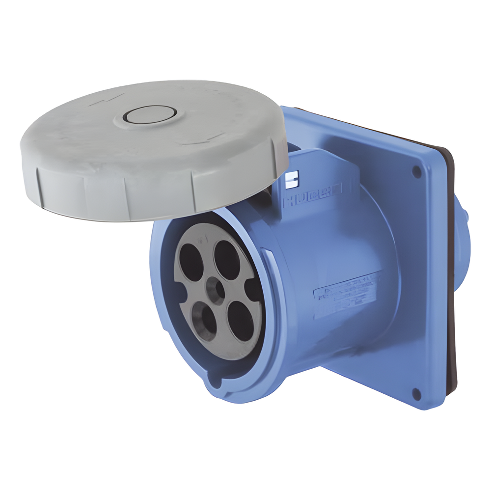 Hubbell hub-hbl-460-r9w Receptáculo Hembra Pin and Sleeve Trifásico / 60 A 250 VCA 3 Fases / 3 Polos 4 Hilos / Hermético / Grado Industrial.