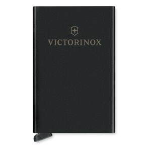 Victorinox 612-677 Tarjetero / Almacenamiento Seguro 4-6 Tarjetas / Aluminio Duradero / Protección RFID / Sistema Deslizamiento Patentado / Color Negro.