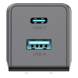 Ezviz akpag35pn35w Cargador GaN III 35W / USB-C PD 35W + USB-A 22.5W / Doble Puerto Simultáneo / PD3.0 PPS QC4.0 AFC SCP FCP / Diseño Plegable de Bolsillo / Protección Integral 6 Capas