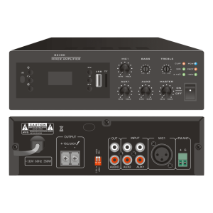 Epcom Proaudio ep-b240e Amplificador Digital Mini MP3 con Bluetooth | 240W | Entrada XLR Micrófono 48V | 2 Entradas RCA | USB y TF Card | FM Radio | Control Remoto | Protección contra Cortocircuito y Sobrecarga | 100v / 4-16 Ohms