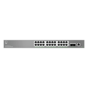 Grandstream gwn7803pl-pro Switch de Red Empresarial L2++ / Serie GWN7800 Pro / 24 Puertos Gigabit PoE 250W / 2 Puertos SFP+ / Gestión Cloud GDMS / VLAN 4K / QoS Avanzado / Seguridad Integral