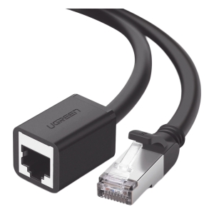Ugreen 11279 Cable de Extensión Cat6 RJ45 F/UTP / Macho a Hembra / 1m / Método de conexión 568B / Velocidad de transmisión 1000Mbps / Ancho de banda del canal 250MHz /Caja de Cobre / Negro