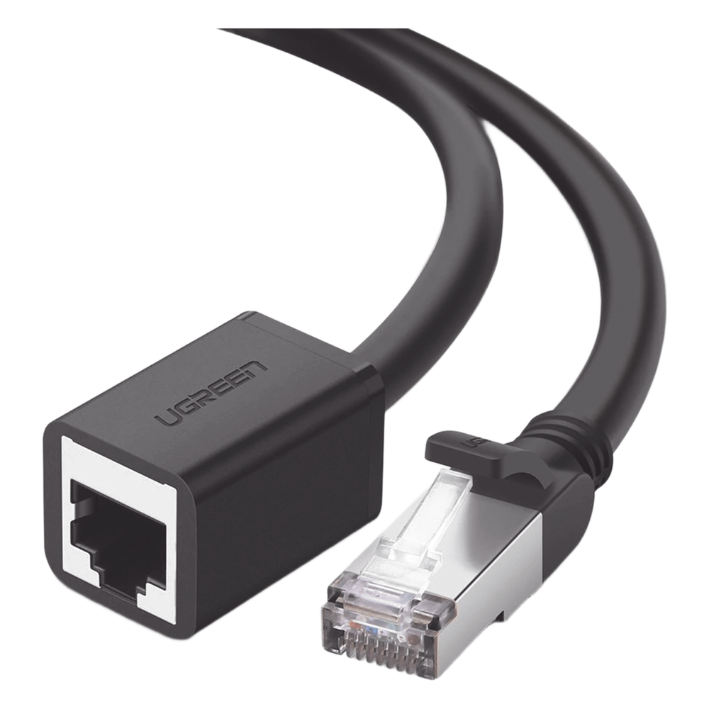 Ugreen 11279 Cable de Extensión Cat6 RJ45 F/UTP / Macho a Hembra / 1m / Método de conexión 568B / Velocidad de transmisión 1000Mbps / Ancho de banda del canal 250MHz /Caja de Cobre / Negro