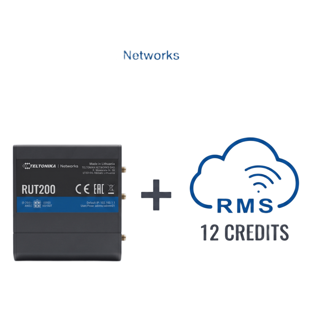 Teltonika rut200+1yrms Router Teltonika LTE/4G RUT200 + 12 creditos RMS