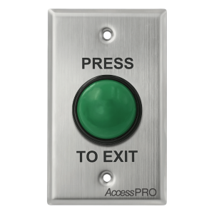 Accesspro apb-870m5-w Botón de Cabeza Tipo Hongo / Exterior IP66 / Color Verde / Placa de Acero Inoxidable