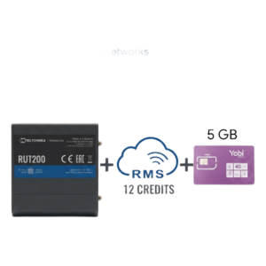 Teltonika rut200+1yrms+5gbyobi Router Teltonika LTE/4G RUT200 + 12 creditos RMS  + SIM de YOBI de 5GB por Mes durante un año de servicio (solo datos)