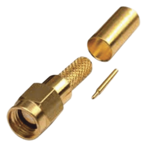 Rf Industries,Ltd rsa-3000-1c1 Conector SMA Macho de Anillo Plegable para Cables RG-142/U, LMR-195, Oro/Oro/Teflón.