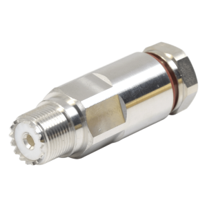 Rf Industries,Ltd rfu-520-h1 Conector UHF Hembra (SO-239) de Rosca para cable LP-450A, LDF4-50A, Bronce Blanco/ Plata/ Teflón.