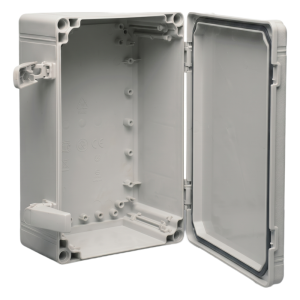 Hoffman q202018abi Gabinete QLine I Tipo 4X / 200 x 200 x 180 mm (7.87 x 7.09 x 7.09 in) / ABS / IP66 / Tapa Opaca con Tornillos / Montaje 180 x 180 mm / Gris RAL 7035