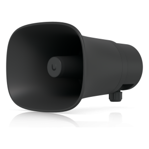 Ubiquiti up-ai-horn-speaker-b UniFi Protect AI Horn Speaker, Altavoz IP 120 dB, PoE+, Alerta AI Avanzada, Montaje Pared, Esquina y Poste, IP66, Color Negro
