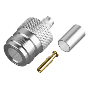 Rf Industries,Ltd rfn-1029-sp Conector N Hembra de Anillo Plegable para Cable PROFLEX ó Grupo P, Plata/ Oro/ Teflón.