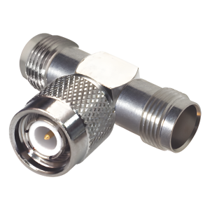 Rf Industries,Ltd rft-1228 Adaptador en T de TNC Macho a Doble TNC Hembra, Níquel/ Oro/ Teflón.
