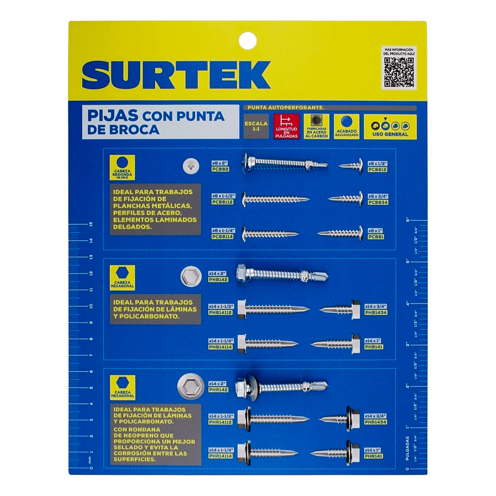 Surtek muep3 Muestrario de Pijas Punta de Broca.