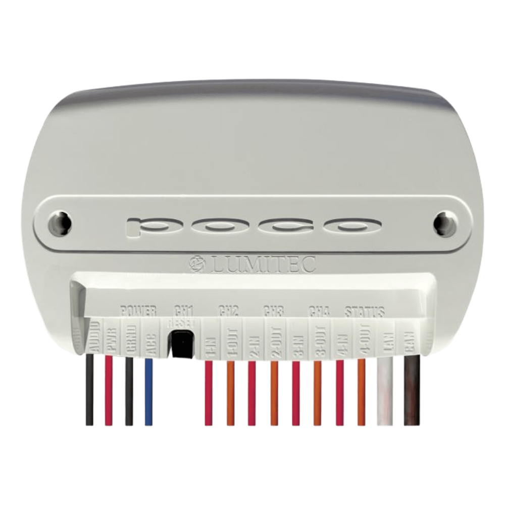Lumitec 101925 Módulo de Control de Iluminación Digital Poco 4 / Tecnología PLI / NMEA 2000 y CANbus / Sound-to-Light Inteligente / Sellado y Compacto / Expansión vía Pico Modules