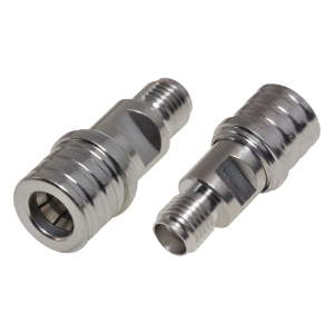 Rf Industries,Ltd rqa-5405-lp Adaptador en Línea de Bajo PIM, de Conector QMA (Quick Mate) Macho a SMA Hembra, Bronce Blanco/ Oro/ Teflón.