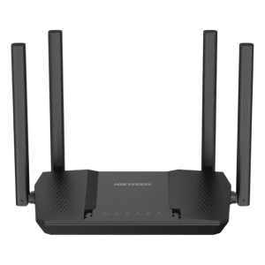 Hikvision ds-3wr12gc-e Router Inalámbrico WISP Gigabit / Hasta 1200 Mbps / Doble Banda AC (2.4 GHz y 5 GHz) / 3 Puertos LAN 10/100/1000 Mbps + 1 Puerto WAN 10/100/1000 Mbps /  4 Antenas Externas Omnidireccional de 5 dBi / Interior