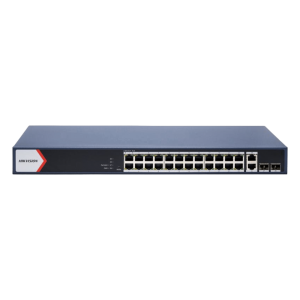 Hikvision ds-3e1528p-ei Switch Gigabit PoE+ / Administrable / 24 Puertos 1000 Mbps PoE+ / 2 Puertos 1000 Mbps Uplink / 2 Puertos SFP Uplink / Configuración Nube desde Hik-PartnerPro / Modo Extendido hasta 300 Metros / 370 W