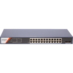 Hikvision ds-3e1526p-si-24p2f Switch Gigabit PoE+ / Administrable / 24 Puertos 1000 Mbps PoE+ / 2 Puertos SFP / Configuración Remota desde Hik-PartnerPro / PoE Extendido 250 Metros / 370 Watts
