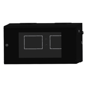 Linkedpro sr-19-06-gapv5 Gabinete Rackeable / 06 Unidades / Pared 19 Pulgadas / Puerta de Cristal / Pintura Electroestática Negro / Abatible 120° / Ventilación 120 mm