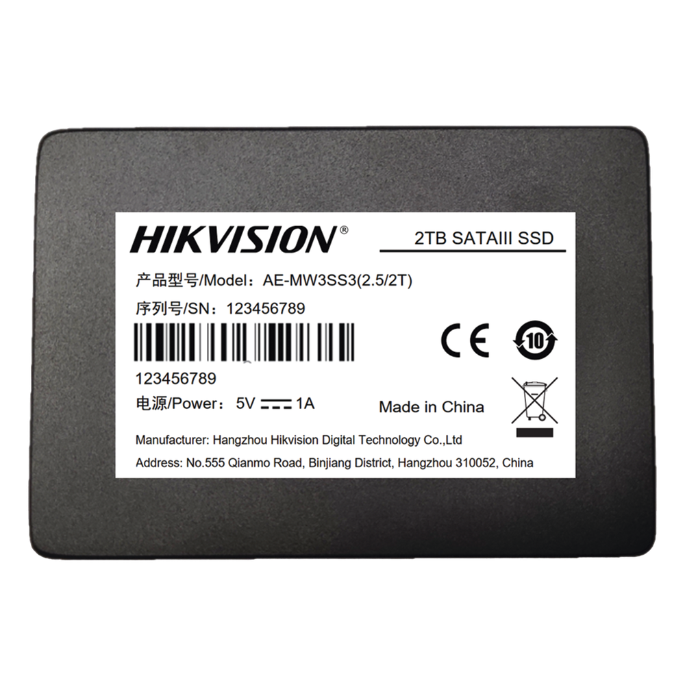 Hikvision ae-mw3ss3(2.5/2t) SSD PARA Videovigilancia Móvil / 2 TB / 2.5 / Alto Performance / Uso 24/7 / Resistente en Alta Temperaturas