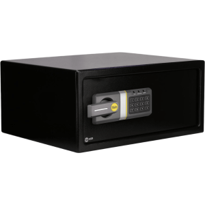 Yale-Assa Abloy mx86977 Caja Fuerte Electrónica Residencial / Apertura por Código 3-8 Dígitos / Llave de Emergencia / Puerta Acero Reforzado / Bloqueo 5 Minutos / Alimentación 4 Pilas AA / Indicadores LED