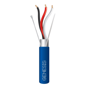 Genesis 3226-1106 Carrete de 305 Metros (1000 Pies) de Cable 3 x 18 AWG / Plenum / BLINDADO / Tipo FPLP, CMP, CL3P / Color Azul / Para Aplicaciones en Sistemas de Seguridad, Audio, Control y otras Aplicaciones