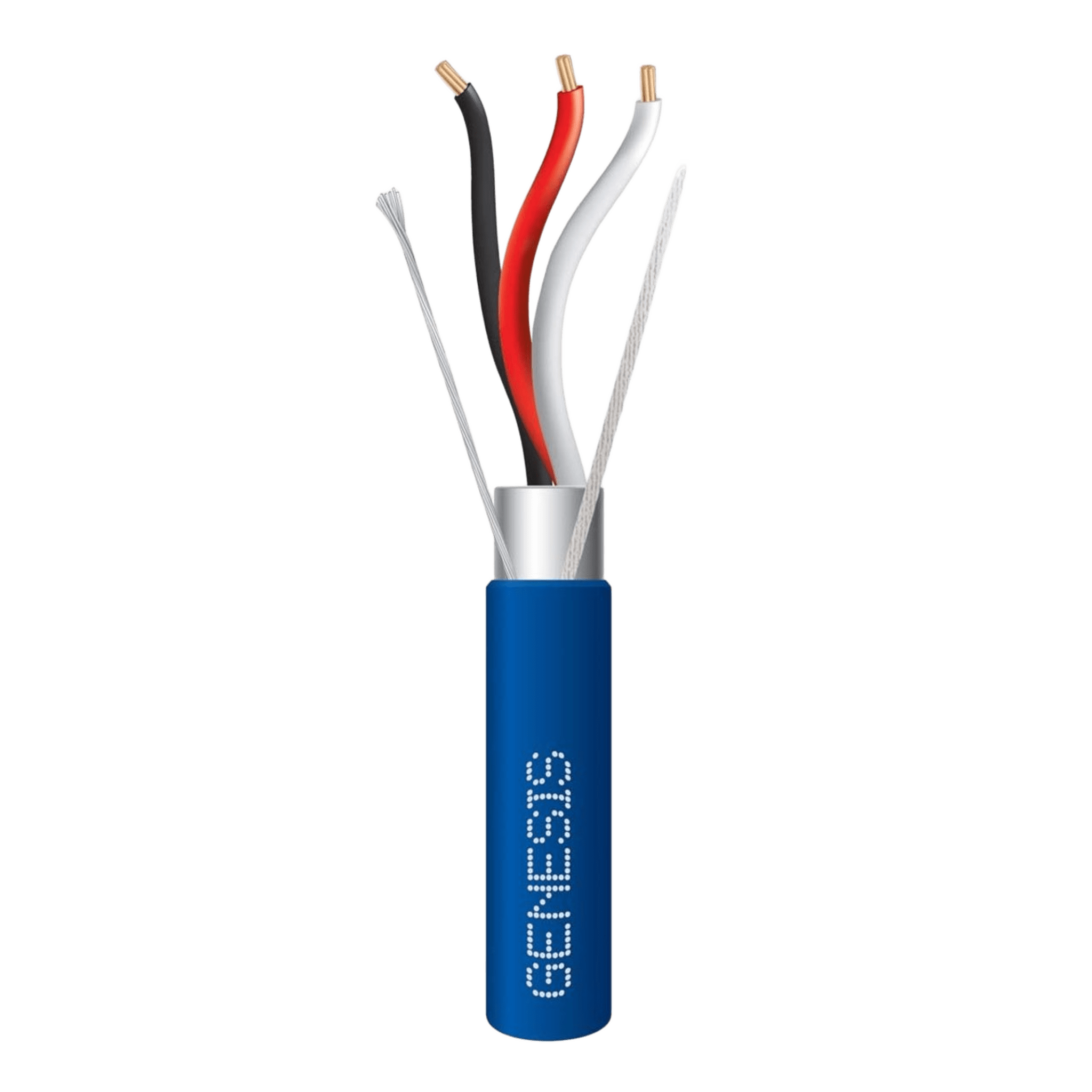 Genesis 3226-1106 Carrete de 305 Metros (1000 Pies) de Cable 3 x 18 AWG / Plenum / BLINDADO / Tipo FPLP, CMP, CL3P / Color Azul / Para Aplicaciones en Sistemas de Seguridad, Audio, Control y otras Aplicaciones