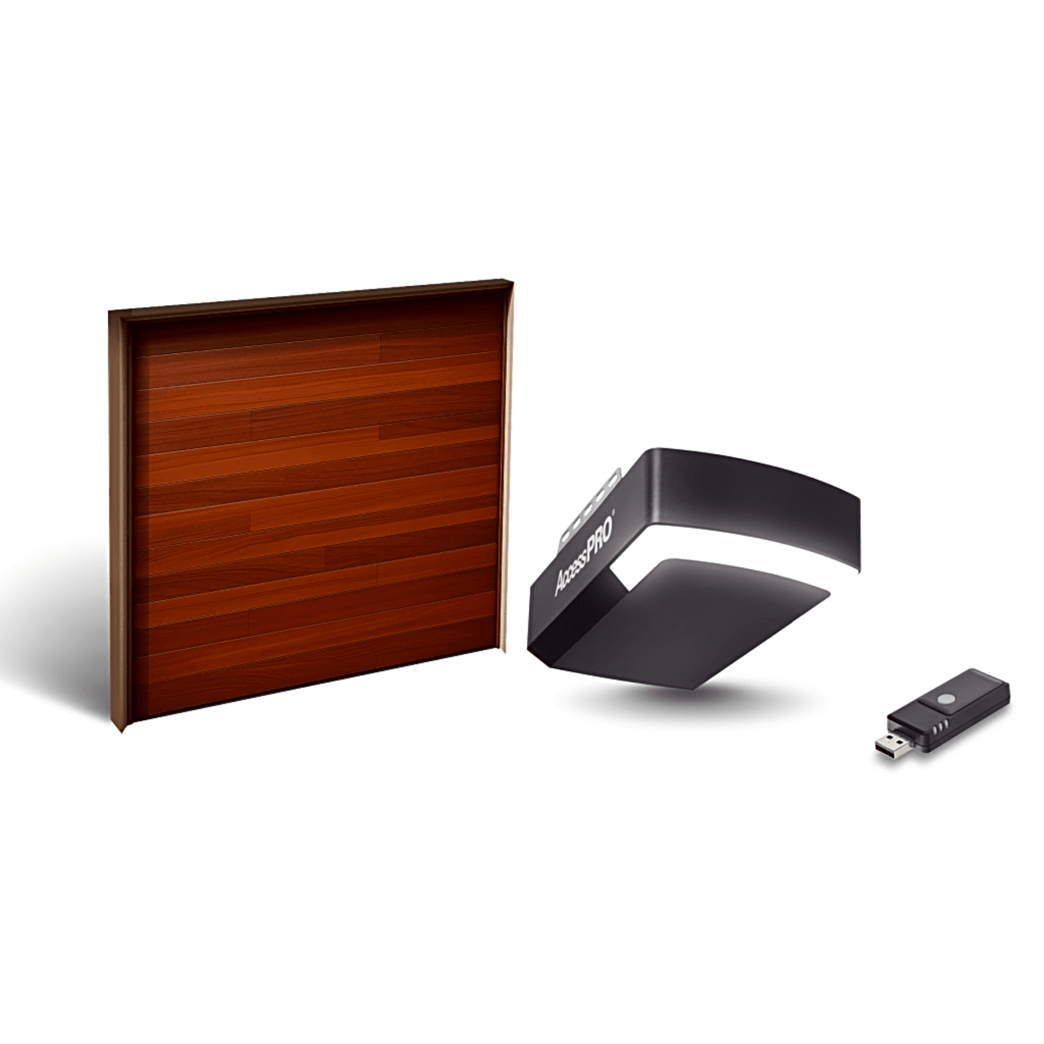 Accesspro kitdoor107gf KIT COMPLETO Incluye /Puerta D/ Garage / APDOORCF 10x7 Pies / Lisa Linea Central / Color blanco / Insulada / Interfase ACCESSWIFI / Motor FS1000M / 1/2HP / Fuerte/Silencioso/Luz LED/Motor DC .