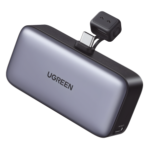 Ugreen 35338b Power Bank 5000mAh | Conector USB-C Incorporado | 22.5W | Carga Rápida | Soporte Integrado | Pantalla Led | Compacto y Portatil | Compatible con iPhone 16 15 iPad Pro Galaxy Pixel..