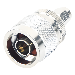 Rf Industries,Ltd rp-3453 Adaptador en Línea, de Conector SMA Macho Inverso a N Macho, Níquel/ Oro/ Teflón.