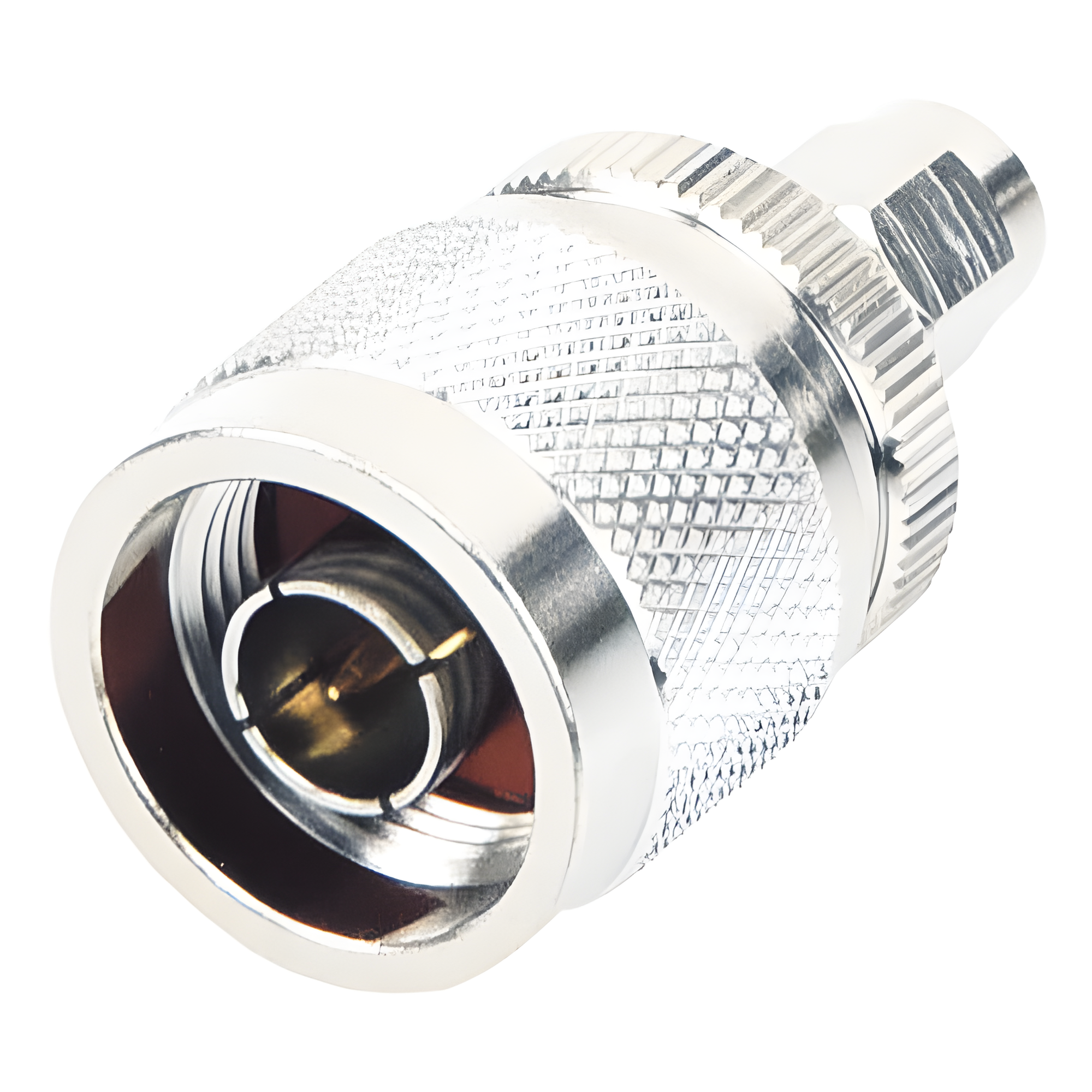 Rf Industries,Ltd rp-3453 Adaptador en Línea, de Conector SMA Macho Inverso a N Macho, Níquel/ Oro/ Teflón.