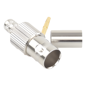 Rf Industries,Ltd rfb-1724 Conector BNC Hembra, 75 Ohm, Anillo Plegable, para RG-59/U, Níquel/ Oro/ Delrin.