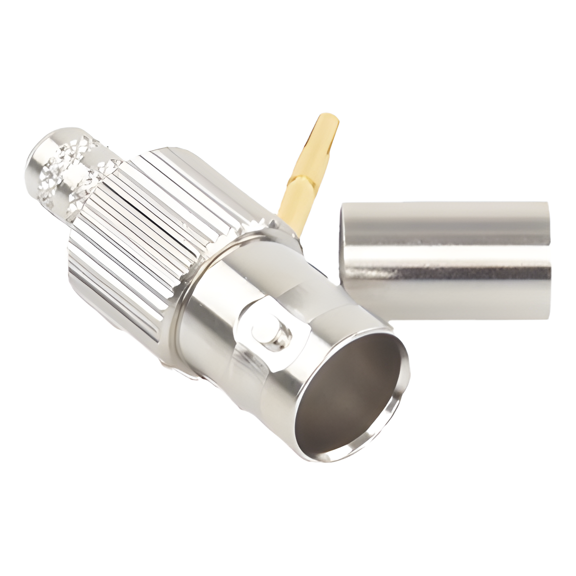 Rf Industries,Ltd rfb-1724 Conector BNC Hembra, 75 Ohm, Anillo Plegable, para RG-59/U, Níquel/ Oro/ Delrin.