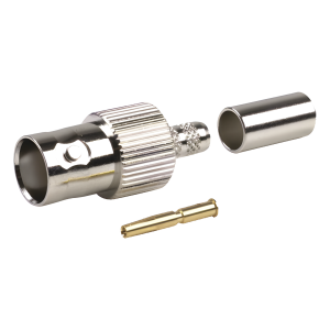 Rf Industries,Ltd rfb-1124-1x Conector BNC Hembra de Anillo para Cables RG-8/X, LMR-240, 9258, Níquel/ Oro/ Delrin.