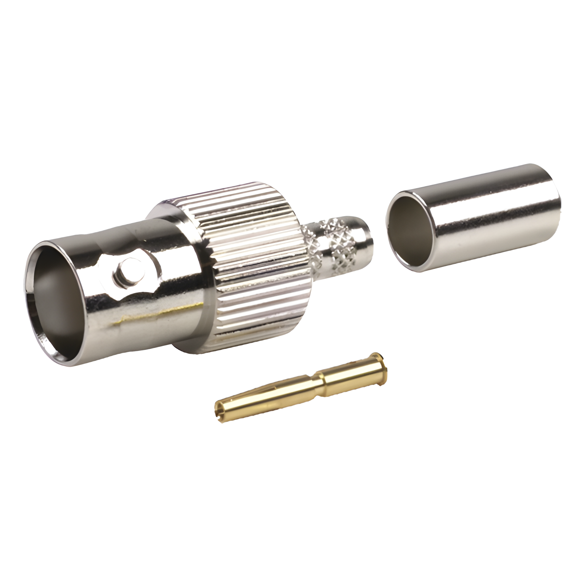 Rf Industries,Ltd rfb-1124-1x Conector BNC Hembra de Anillo para Cables RG-8/X, LMR-240, 9258, Níquel/ Oro/ Delrin.