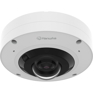Hanwha Vision xnf-a8014rv Cámara Fisheye AI IR 6MP / 2560×2560 / 30 fps / IR 17 m (55.8 ft) / IP66 IK10 / Dual NPU / Análisis Inteligente / DORI 360° / PoE+ / -40°C a +55°C