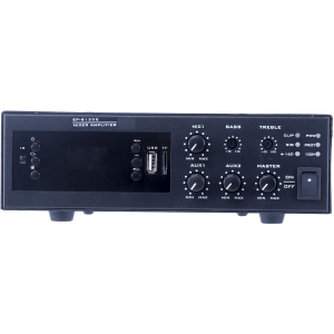Epcom Proaudio ep-b120e Amplificador de Potencia Digital Mini | 120W | Entrada XLR con Phantom 48V | 2 Entradas AUX | Bluetooth | Sintonizador FM | Reproducción MP3 | Protección contra Cortocircuito y Sobrecarga | 4~16? o 100V