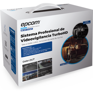 Epcom Professional b8kitcv/at Kit TurboHD 1080p / DVR 4 Canales / 4 Cámaras Bala ColorVu con Microfono Integrado / Fuente de Poder / Accesorios de Instalación