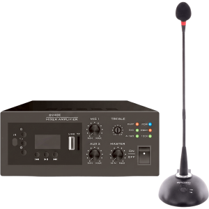 Epcom Proaudio epb240e/mic KIT de Amplificador de 240W Modelo EPB240E | más Micrófono de Cuello de Ganso Modelo EP338
