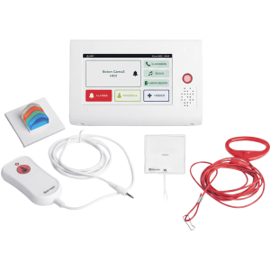 Ibernex kit-nx1021-room Kit de Habitación Hospitalaria PRO / Terminal IP 7 Táctil + Pulsador Cama IP67 + Luz Cuatricolor + Tirador Baño / Comunicación Paciente-Enfermero VoIP SIP / PoE / Antibacteriano