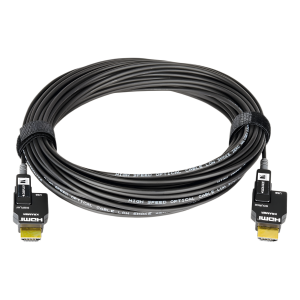 Kramer cls-aoch/60-98 Cable Activo Óptico HDMI 4K 30 mts | 4K@60Hz 4:4:4 | 18 Gbps | Terminales Desmontables Micro-HDMI | Fibra Optica  | Libre de Halógenos LSHF | Bañado en Oro 24K