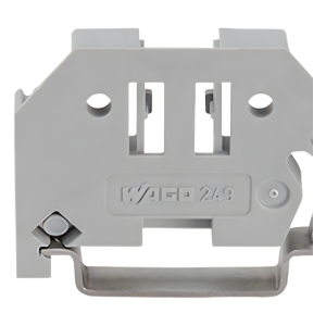 Wago 249-116 Tope de Cierre sin Tornillos / Para Carril DIN 35 x 15 y 35 x 7.5 mm / Ancho 6 mm (0.236 in) / Material Poliamida PA 66 / Montaje Encajable sin Herramientas / Sistema de Marcaje Integrado