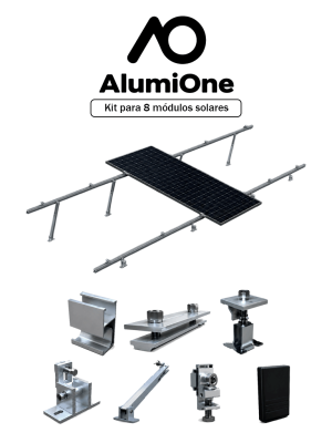 1V8 arreglo de 8 Paneles - Kit de montaje para 8 módulos solares con inclinación de 15º a 30º en vertical / dimensiones 2382 X 1134 mm / Para 8 paneles no incluidos #SOLAR #MCI1